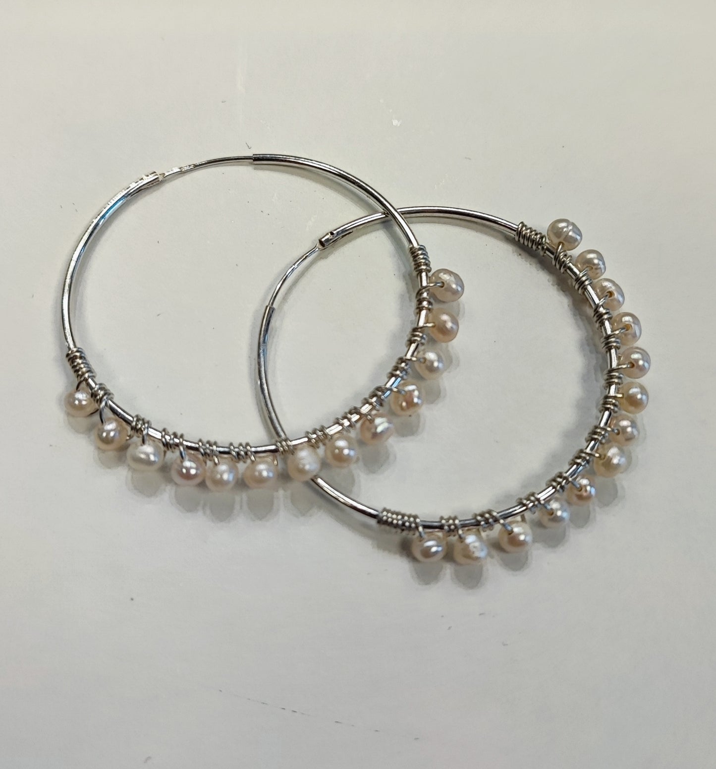 Créoles argent massif perle de culture