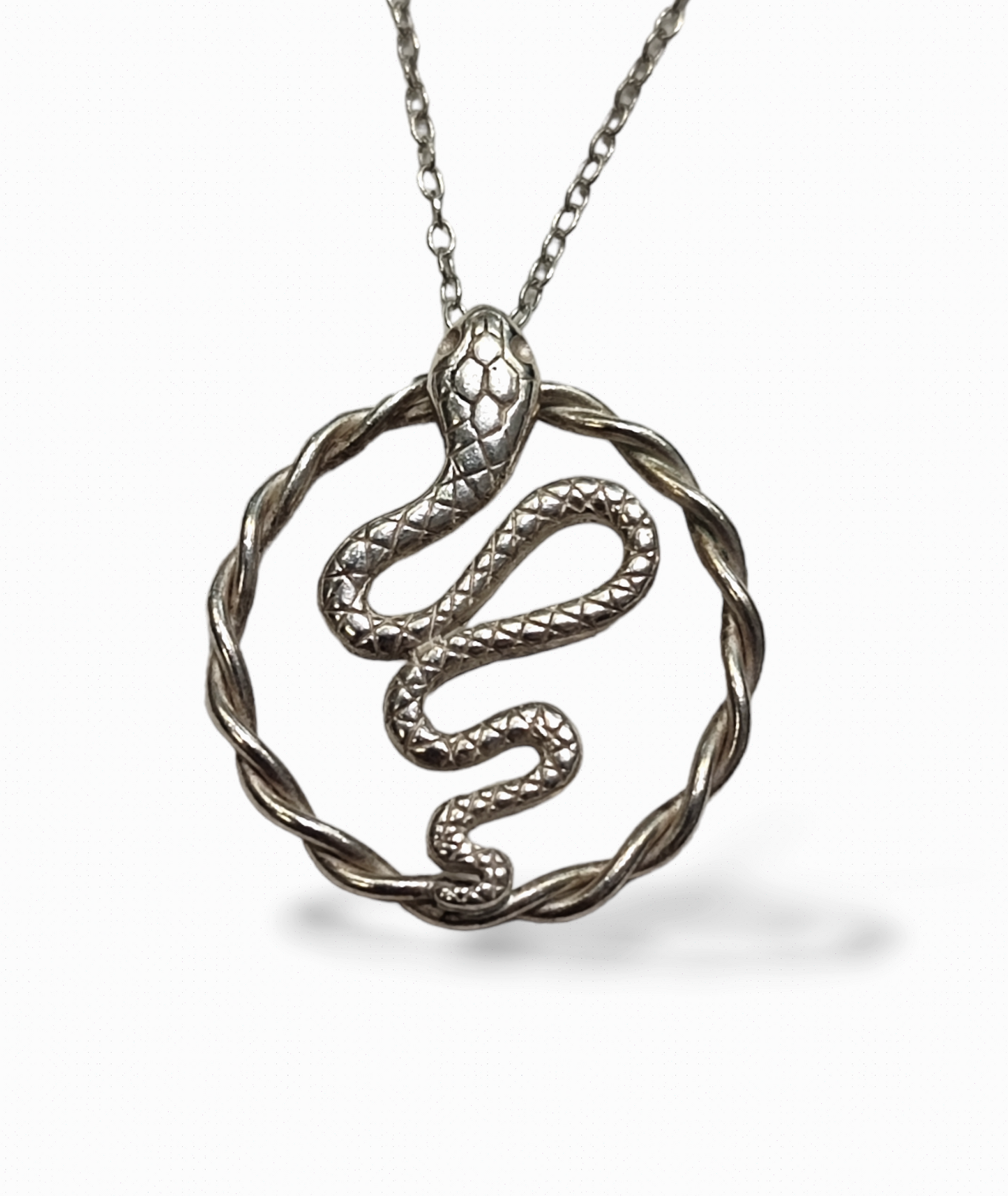 Pendentif serpent cercle tressé