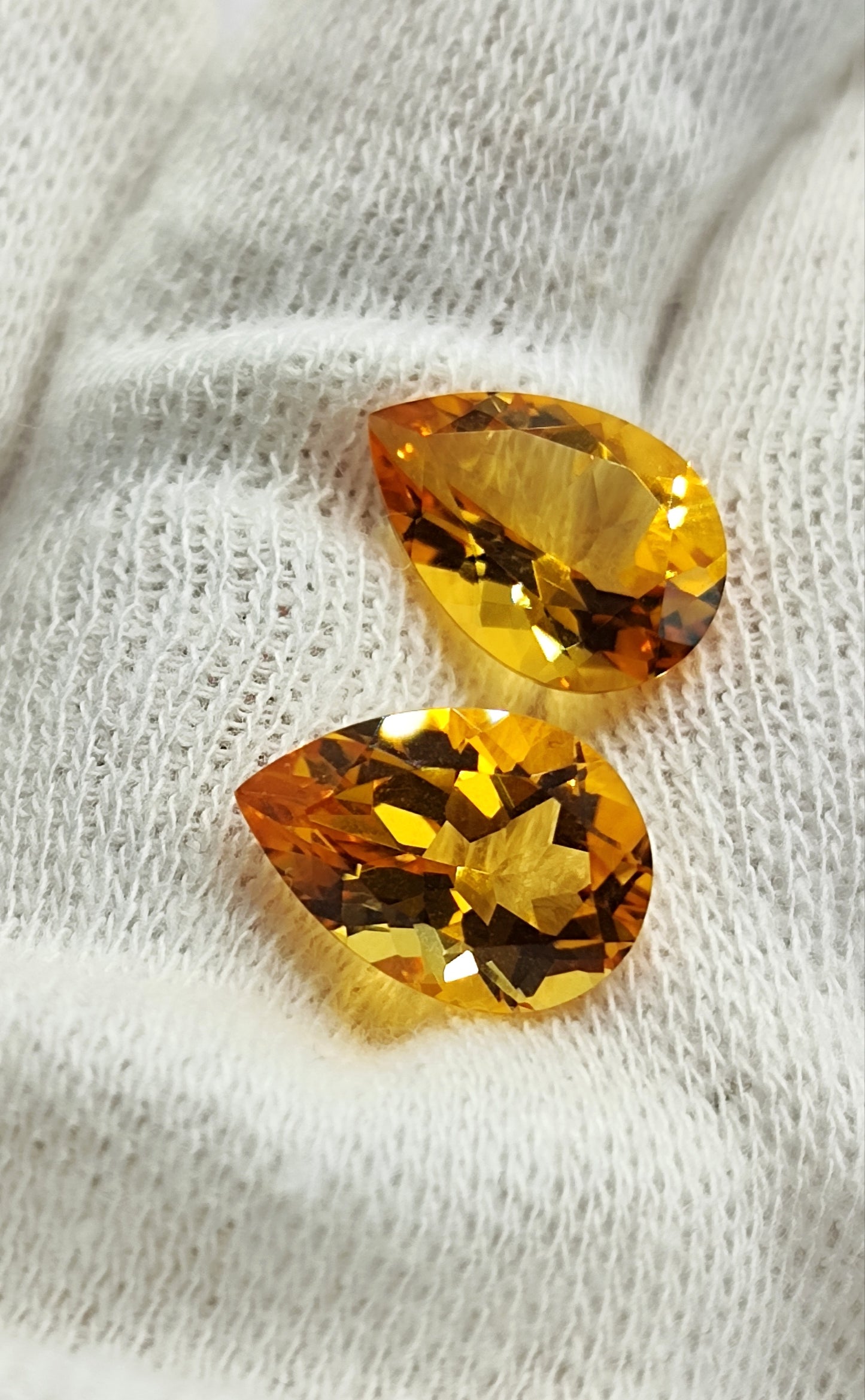 Paire de citrine taille poire 13mm