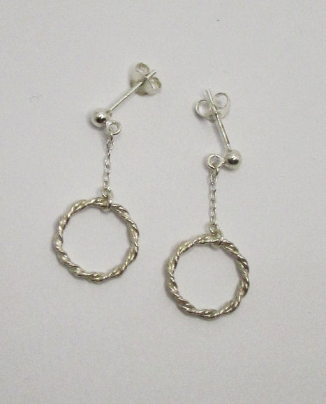 Boucles d'oreilles pendantes cercle tressé