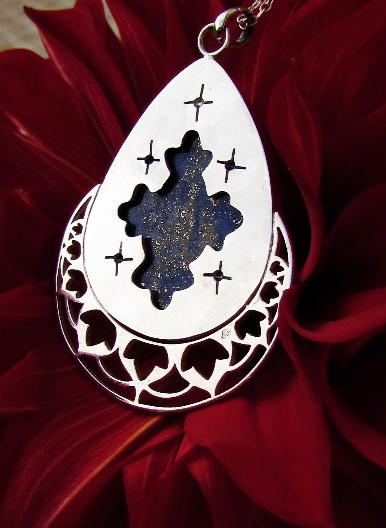 Collier "Voyage en Orient", Colibri, Lapis Lazuli