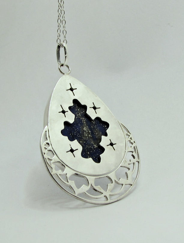Collier "Voyage en Orient", Colibri, Lapis Lazuli