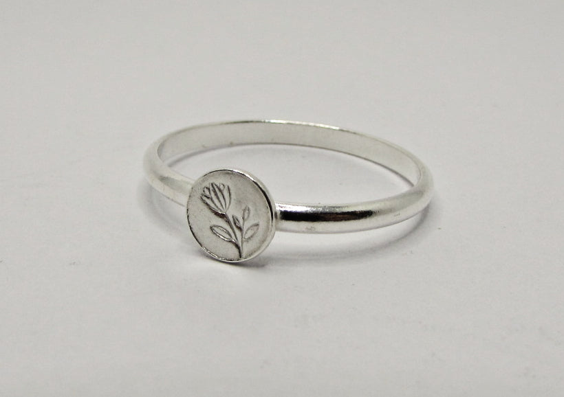 Bague Argent 925 motif Tulipe