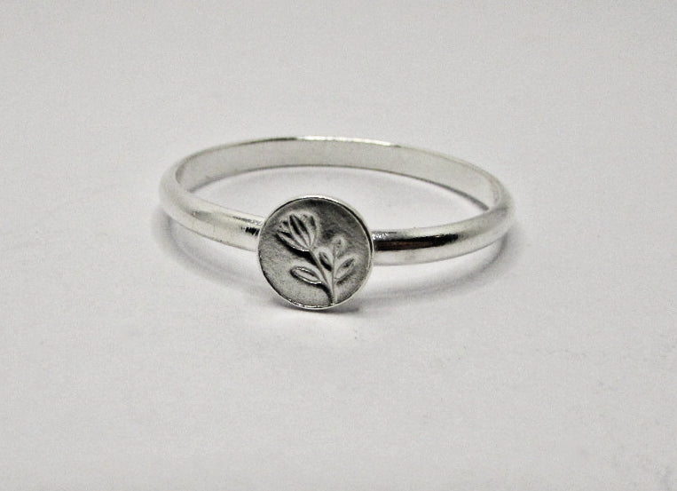 Bague Argent 925 motif Tulipe