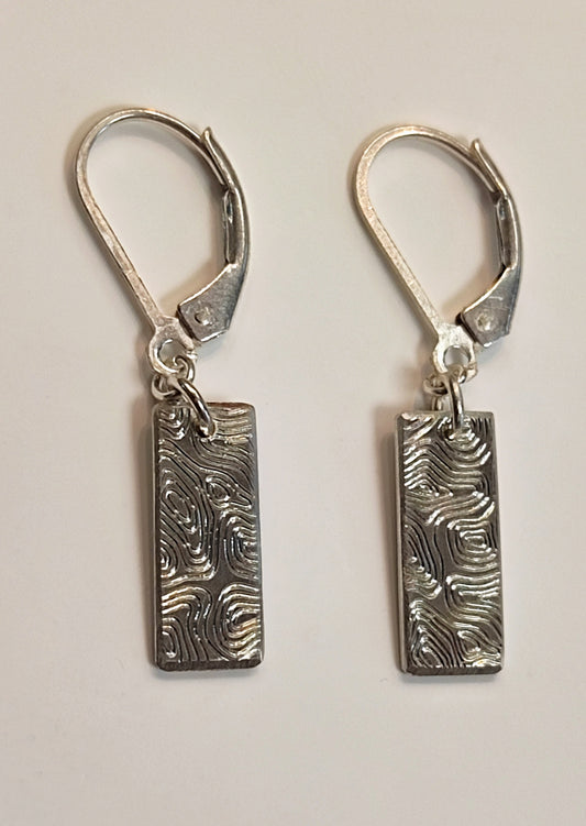 Boucles d'oreilles argent motif vague