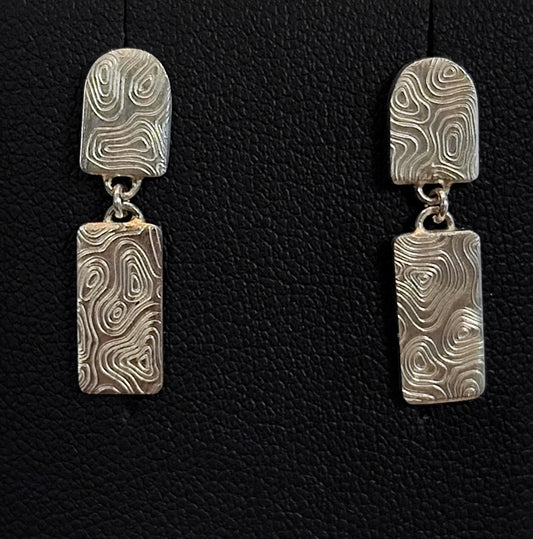 Boucles d'oreilles argent motif vague , en forme d'arc