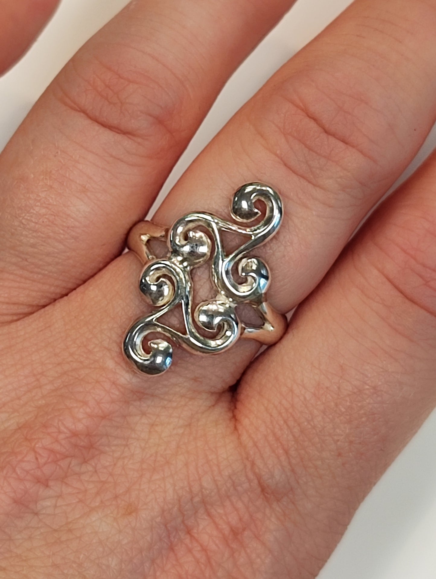 Bague double triskel argent massif