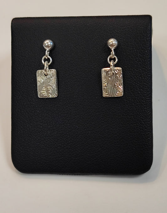 Boucles d'oreilles argent motif vague , petit format