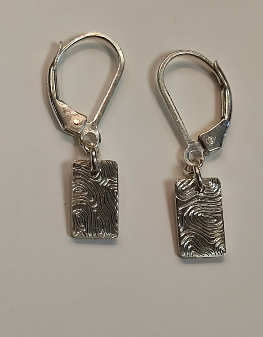 Boucles d'oreilles argent motif vague, format moyen