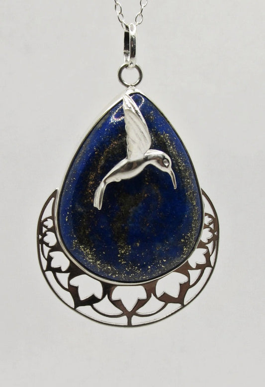 Collier "Voyage en Orient", Colibri, Lapis Lazuli