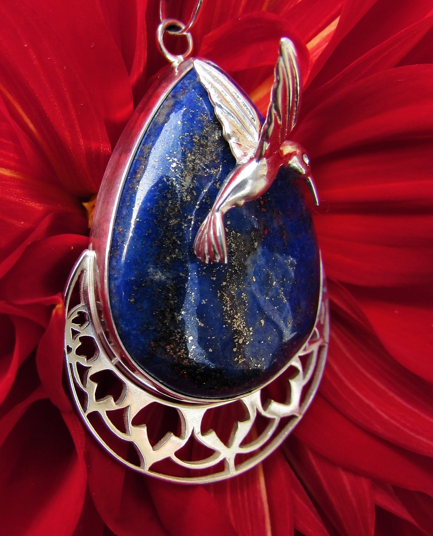 Collier "Voyage en Orient", Colibri, Lapis Lazuli