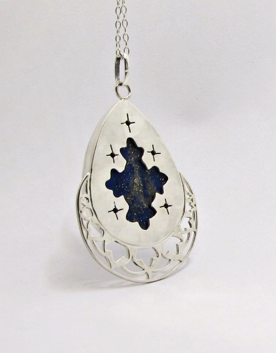 Collier "Voyage en Orient", Colibri, Lapis Lazuli