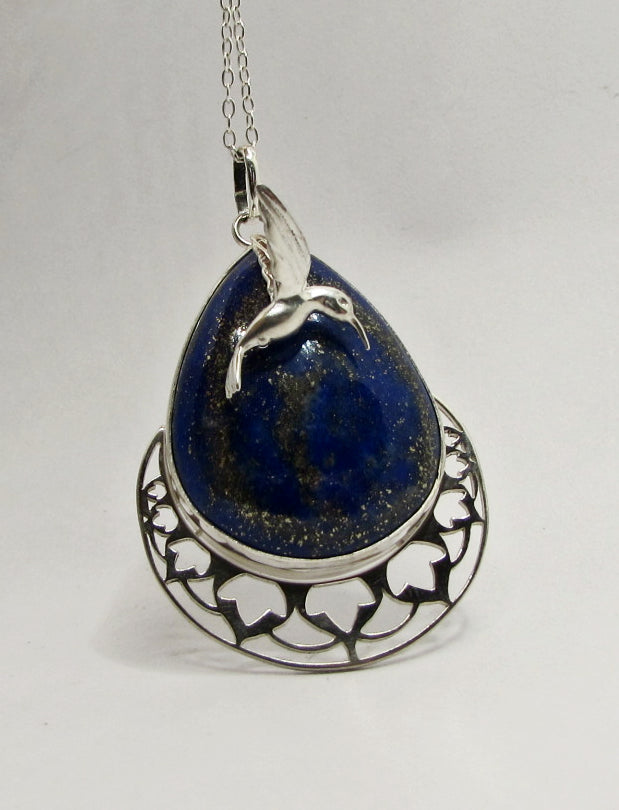 Collier "Voyage en Orient", Colibri, Lapis Lazuli