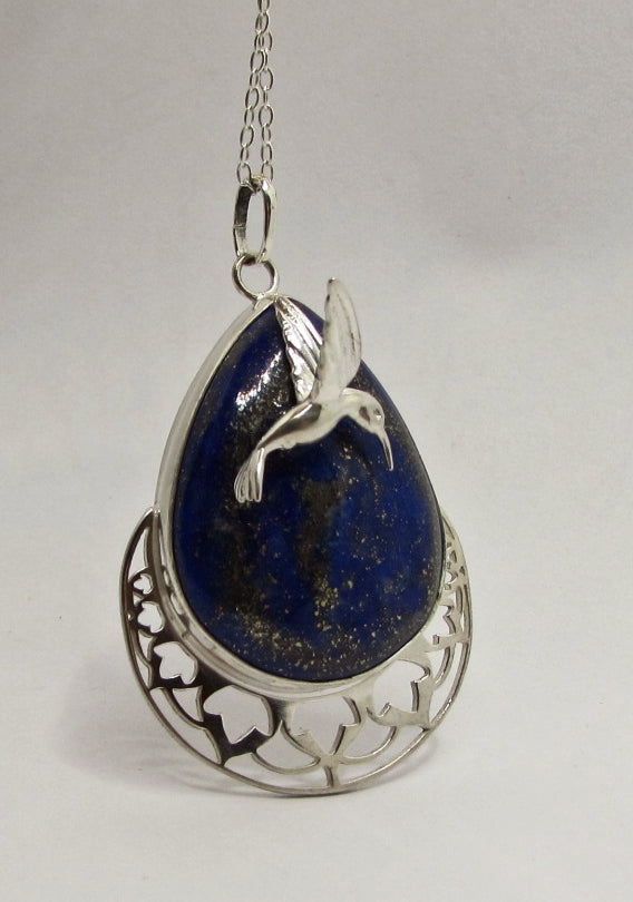 Collier "Voyage en Orient", Colibri, Lapis Lazuli