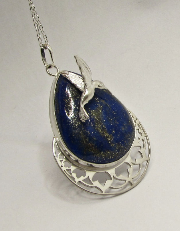 Collier "Voyage en Orient", Colibri, Lapis Lazuli
